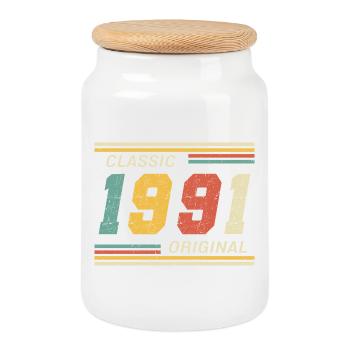 Classic 1991 original 1991 - Keksdose mit Holzdeckel - Weiß - Vorne
