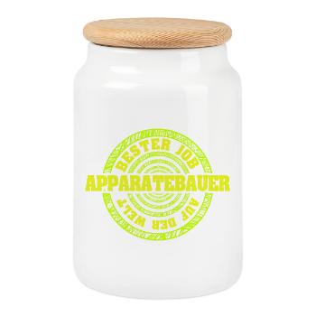 Geschenk für Apparatebauer - Keksdose mit Holzdeckel - Weiß - Vorne