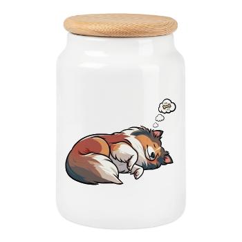 Propriétaire de Collie Collie Amant de Collie Collie Propriétaire - Boîte à biscuits avec couvercle en bois - blanc - Devant