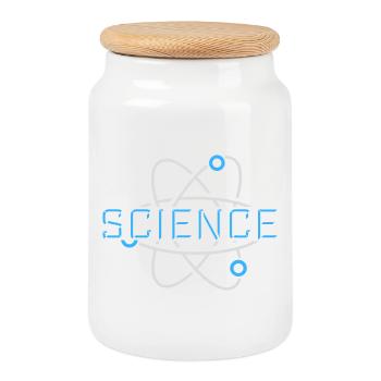 Science Science Statement Nerd Education Saying - Cookie Jar with Wooden Lid - white - Front