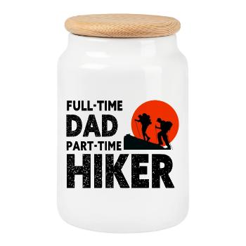 Full-Time Dad Part-Time Hiker – Dad Gift - Boîte à biscuits avec couvercle en bois - blanc - Devant
