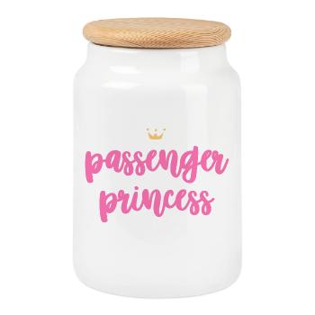 passager - Boîte à biscuits avec couvercle en bois - blanc - Devant