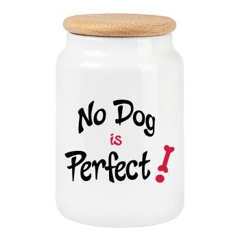 Funny gifts for dog lovers - Cookie Jar with Wooden Lid - white - Front