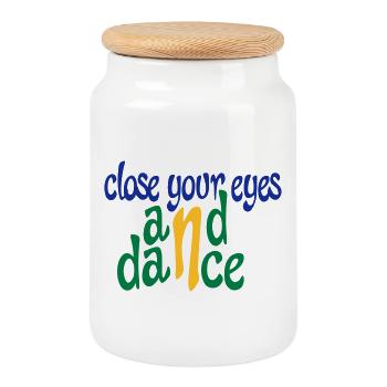 Funny gifts for dancers - Cookie Jar with Wooden Lid - white - Front