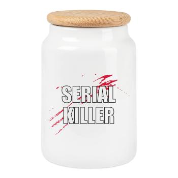 Serial Killer - Cookie Jar with Wooden Lid - white - Front