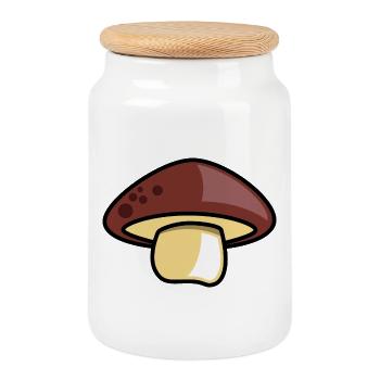 pilze pilz geschenkidee symbol - Keksdose mit Holzdeckel - Weiß - Vorne