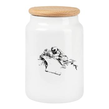Motor sport - Boîte à biscuits avec couvercle en bois - blanc - Devant