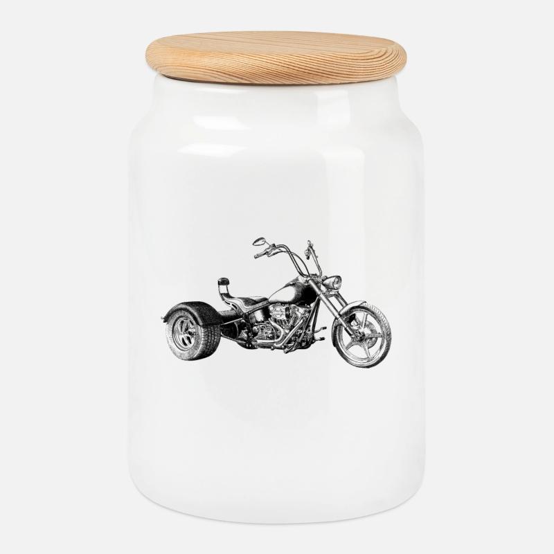 Trike - Keksdose mit Holzdeckel - Weiß