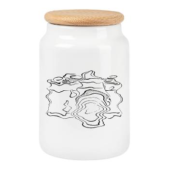 photographer - Cookie Jar with Wooden Lid - white - Front