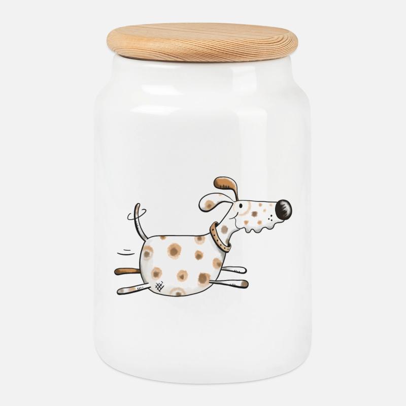 Lustiger Hund - Hunde - Comic - Dog - Tiere - Keksdose mit Holzdeckel - Weiß