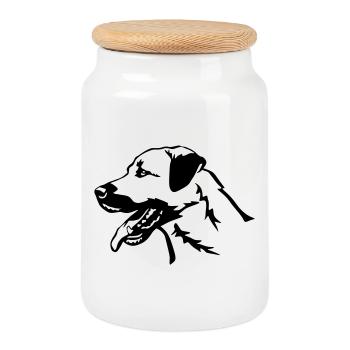 Kangal head - Cookie Jar with Wooden Lid - white - Front