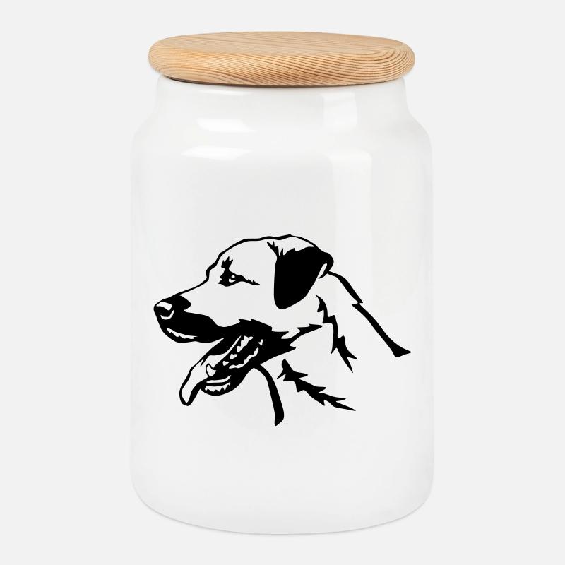Kangal Kopf - Keksdose mit Holzdeckel - Weiß