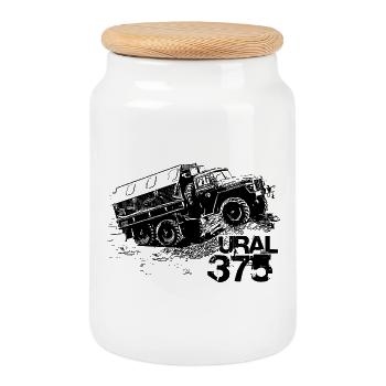 Oural 375 - Boîte à biscuits avec couvercle en bois - blanc - Devant