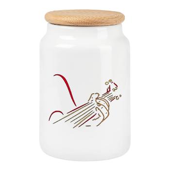 Gitarrist Gitarrist Gitarrist Musiker Bandinstrument # - Keksdose mit Holzdeckel - Weiß - Vorne