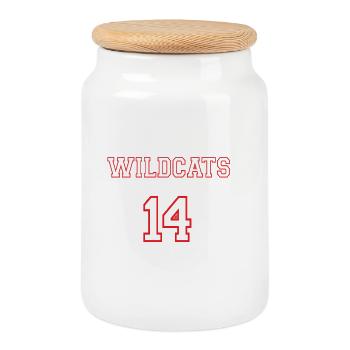 EAST HIGH WILDCATS 14 - Cookie Jar with Wooden Lid - white - Front