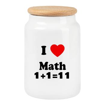Math Love Symbole Design élégant - Boîte à biscuits avec couvercle en bois - blanc - Devant