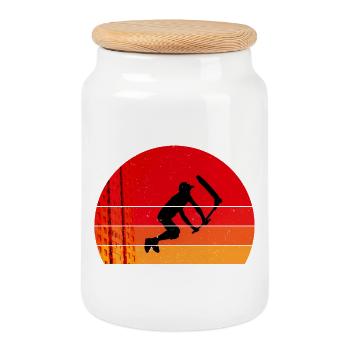 Vintage Stunt Scooter - Cookie Jar with Wooden Lid - white - Front