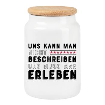 Freunde für immer - Keksdose mit Holzdeckel - Weiß - Vorne