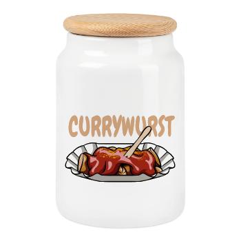 Team Currywurst - Fast Food Fan - Wurst Kult - Keksdose mit Holzdeckel - Weiß - Vorne