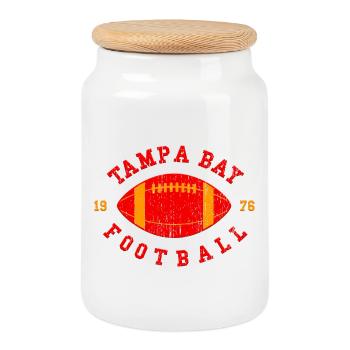 Tampa Bay Football Emblem 75 - Cookie Jar with Wooden Lid - white - Front