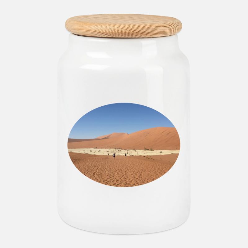 Wüsten Landschaft - Keksdose mit Holzdeckel - Weiß