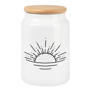 Lever du soleil - Boîte à biscuits avec couvercle en bois - blanc - Devant