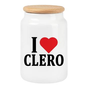 T-shirt I love Clergy t-shirt gift idea - Cookie Jar with Wooden Lid - white - Front