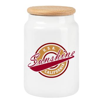 NERDY forever - Sunshine California - Cookie Jar with Wooden Lid - white - Front