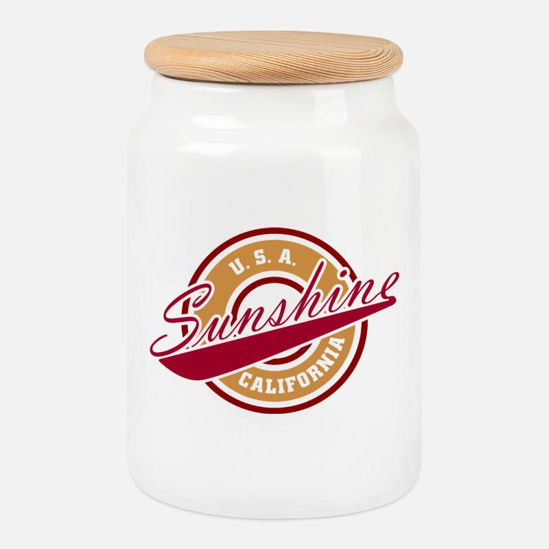 NERDY forever - Sunshine California - Keksdose mit Holzdeckel - Weiß