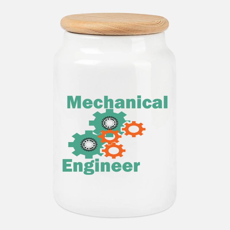 Mechanical Engineering Funny Engineer - Cookie Jar with Wooden Lid - white