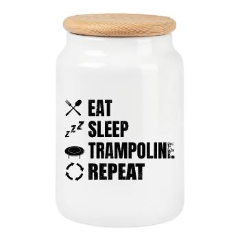 Manger Sommeil Trampoline Répéter - Boîte à biscuits avec couvercle en bois - blanc - Devant