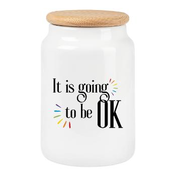 Es wird alles gut Zitat Inspiration und Motivation - Keksdose mit Holzdeckel - Weiß - Vorne