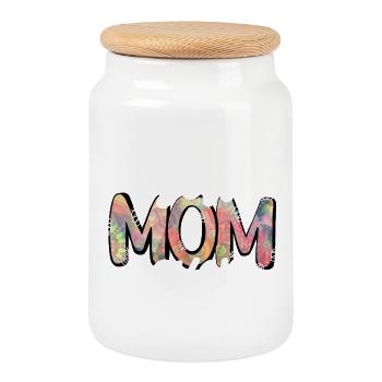 geschenk muttertag liebe mama best mum ever - Keksdose mit Holzdeckel - Weiß - Vorne
