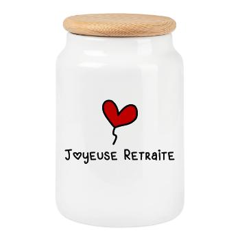RETRAITE - Boîte à biscuits avec couvercle en bois - blanc - Devant