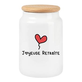 RETIREMENT - Cookie Jar with Wooden Lid - white - Front