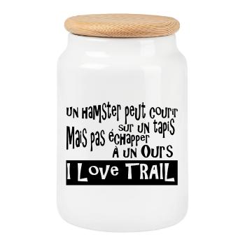 Trail Ours Hamster - Boîte à biscuits avec couvercle en bois - blanc - Devant