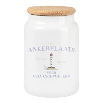 Egmond aan zee, Pays-Bas, Anchorage Glück - Boîte à biscuits avec couvercle en bois - blanc - Devant