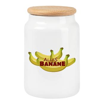 ALL BANANA - Cookie Jar with Wooden Lid - white - Front