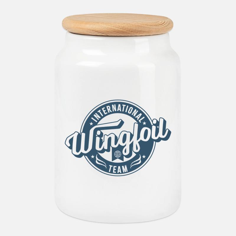 International Wingfoil Team - Keksdose mit Holzdeckel - Weiß