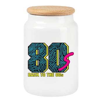 Retour aux années 80 - Boîte à biscuits avec couvercle en bois - blanc - Devant