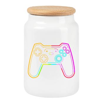 Croquis de jeux vidéo - Boîte à biscuits avec couvercle en bois - blanc - Devant