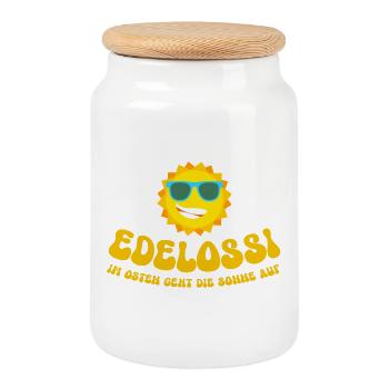 OSSI - Cookie Jar with Wooden Lid - white - Front