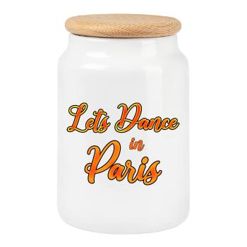 Tanzparty in Paris - Keksdose mit Holzdeckel - Weiß - Vorne
