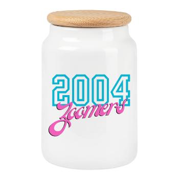 2004 Zomers Retro Neon Tee - Boîte à biscuits avec couvercle en bois - blanc - Devant