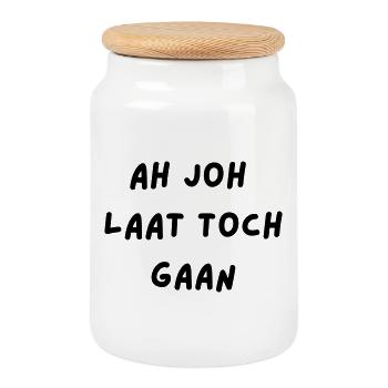 Oh dear, let go # - Cookie Jar with Wooden Lid - white - Front