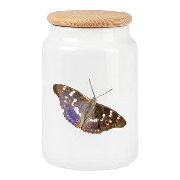 Lesser purple emperor - Cookie Jar with Wooden Lid - white - Front