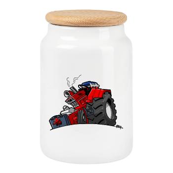 1295 DRAWSMALL ROUGE YNK - Boîte à biscuits avec couvercle en bois - blanc - Devant