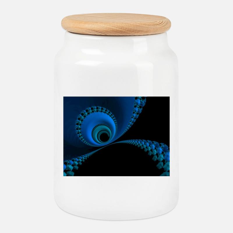 Abstraction - Cookie Jar with Wooden Lid - white