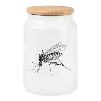 Summer Love: Buzz-er-time - Mosquito Time - Cookie Jar with Wooden Lid - white - Front