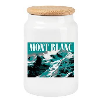 Mont Blanc - Keksdose mit Holzdeckel - Weiß - Vorne